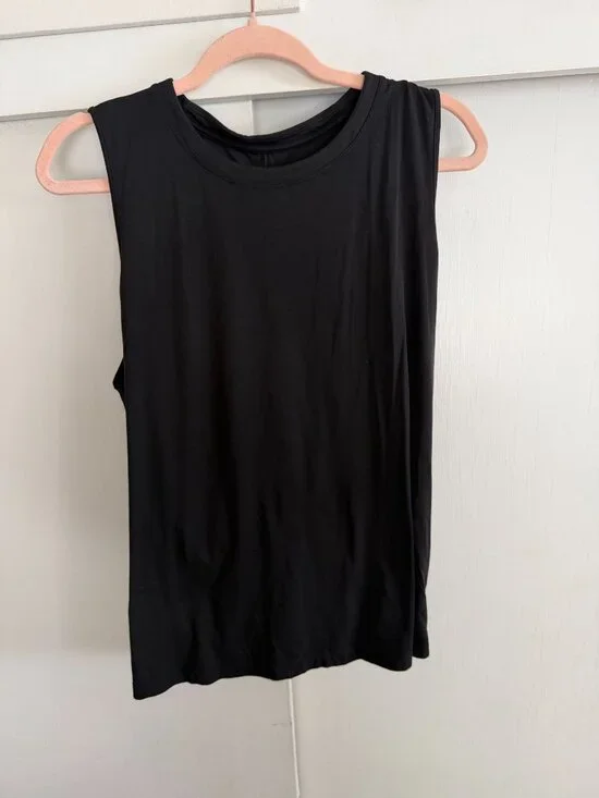LULULEMON BLACK NULU WRAP BACK TANK TOP SZ 14 WOMENS SUPER SOFT - Picture 3 of 3